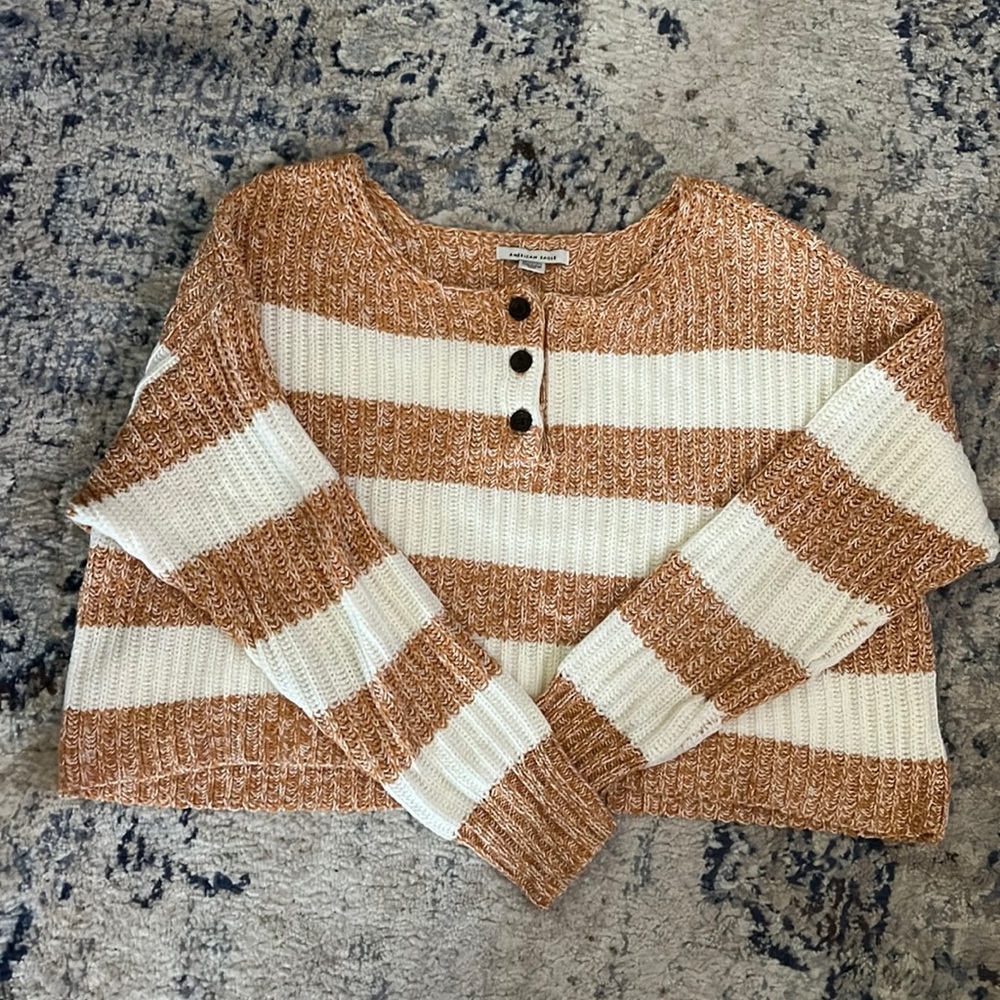 American Eagle Striped Baggy Sweater